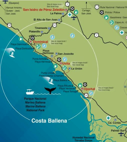 How the towns and villages, along the Ballena Coast and area got their names…